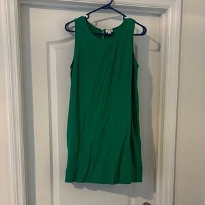 J. Crew Vibrant Green Sleeveless Linen Dress